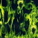 Fluorescent green flame hydrographic film on sale