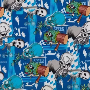 Green & white skull cartoon hydrographic film